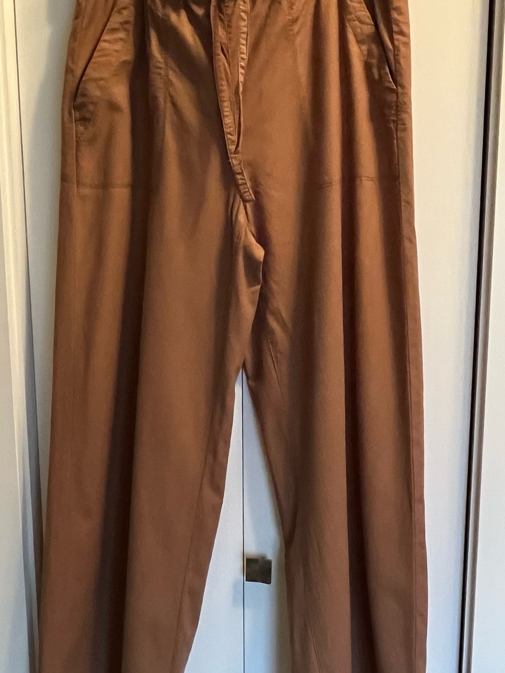 Linen Brown Casual Trousers